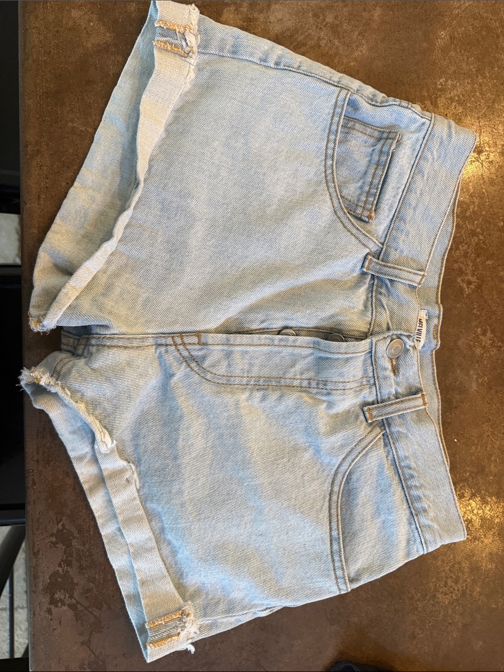 Brandy Melville Light Blue High-Rise Denim Shorts